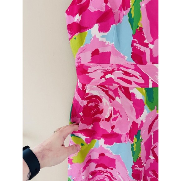 Lilly Pulitzer Womens Hotty Pink First Impression Collins Dress Size 6 Silk Rose - Picture 3 of 10